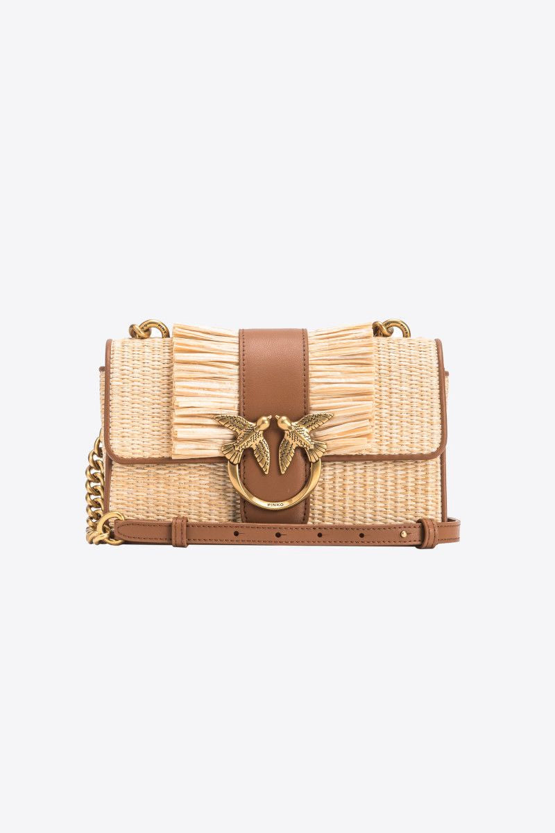 Torebka Mini Love Bag Light Raffia od PINKO