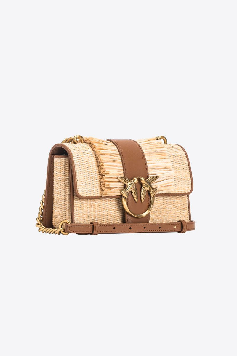 Torebka Mini Love Bag Light Raffia od PINKO
