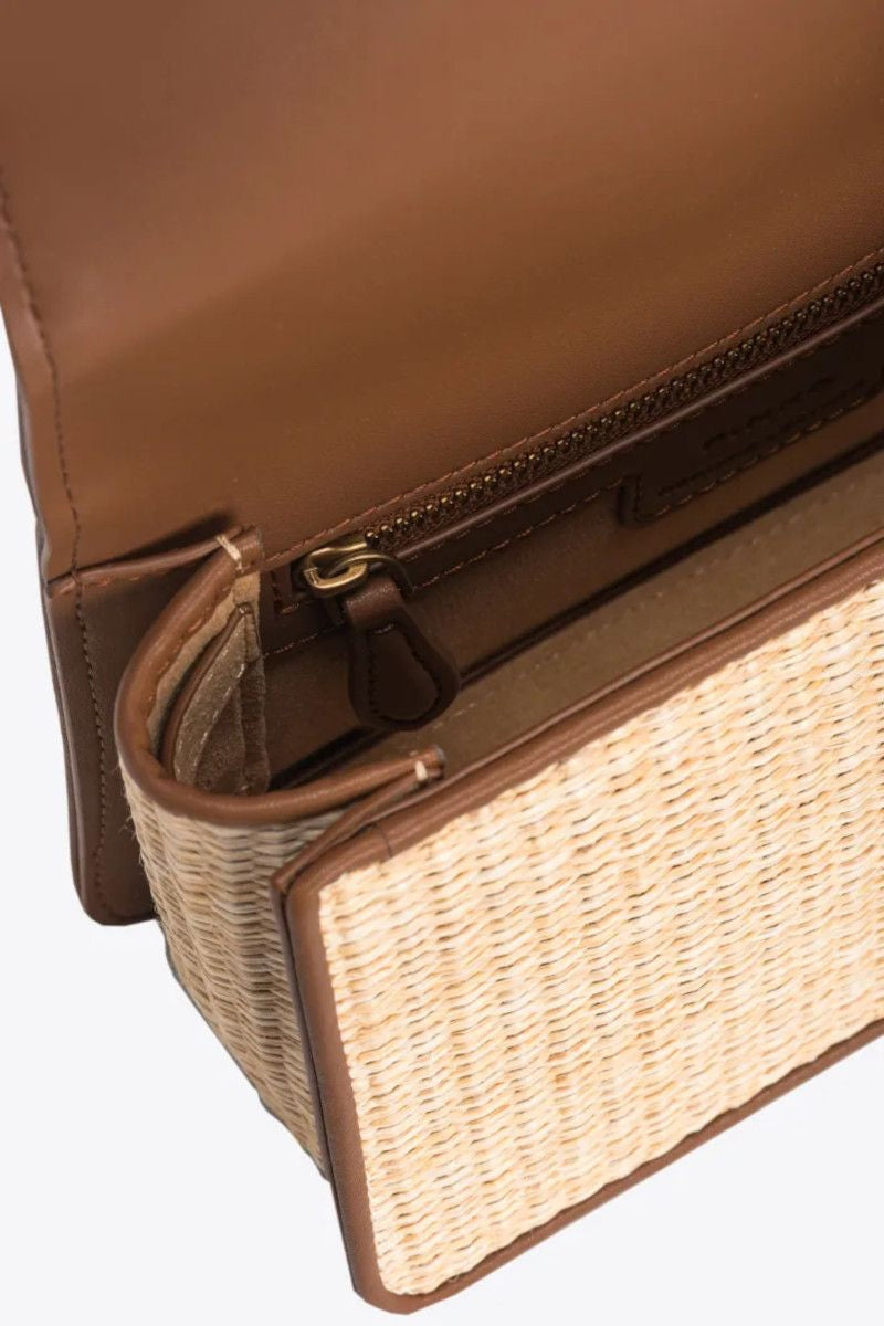 Torebka Mini Love Bag Light Raffia od PINKO