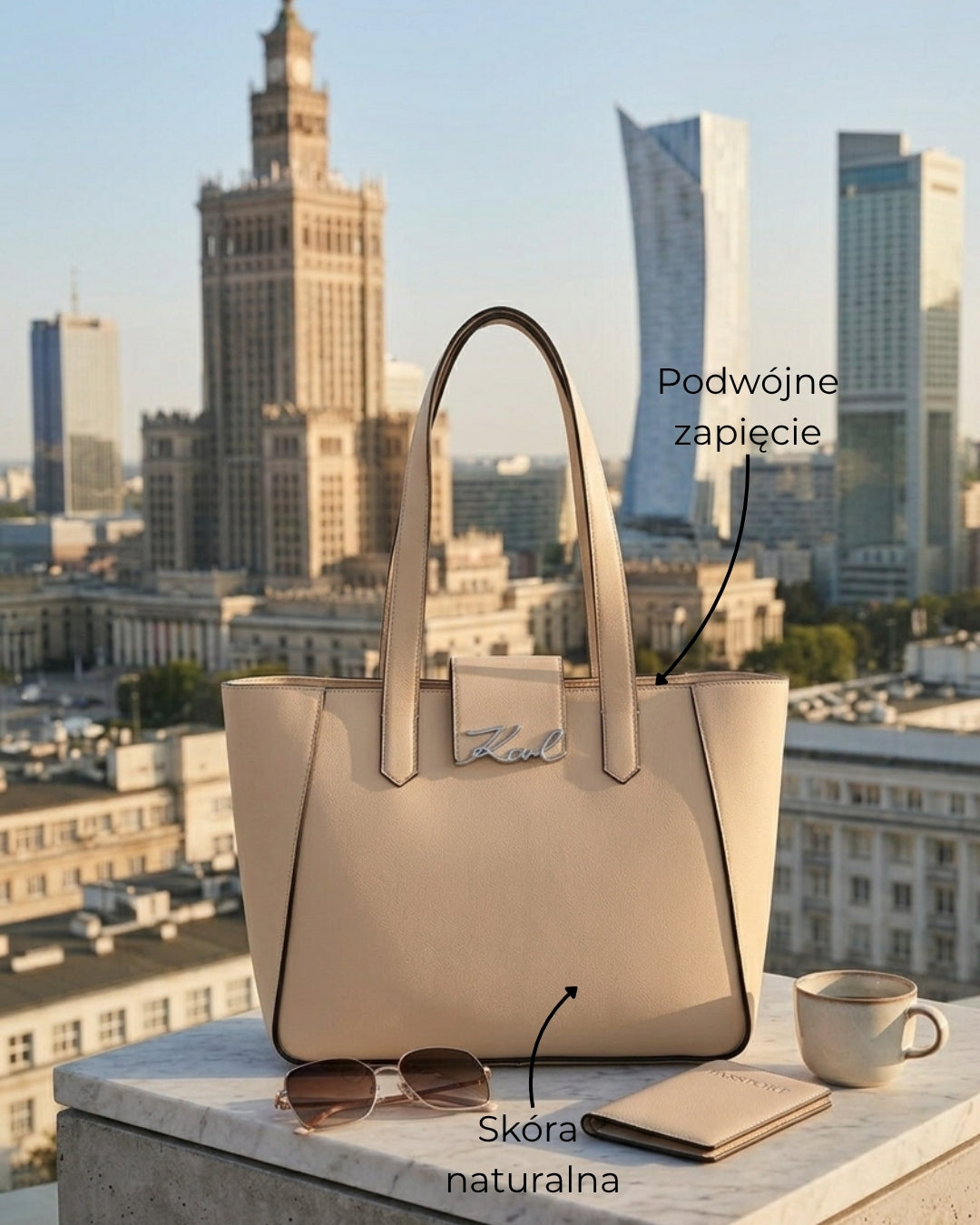 Średnia torba TOTE K/SIGNATURE marki Karl Lagerfeld