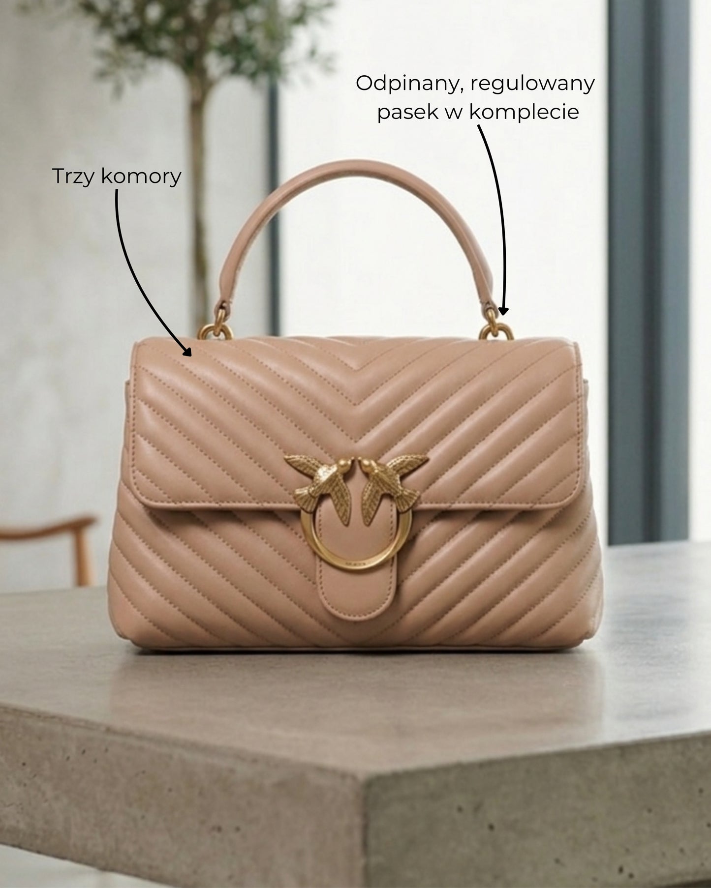 Torebka Lady Love Puff Chevron od PINKO