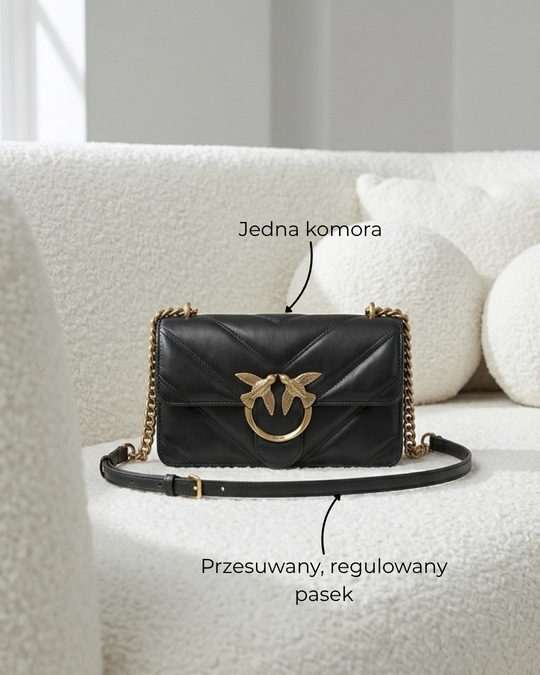 Torebka Love Bag Mini Chevron-quilted od PINKO
