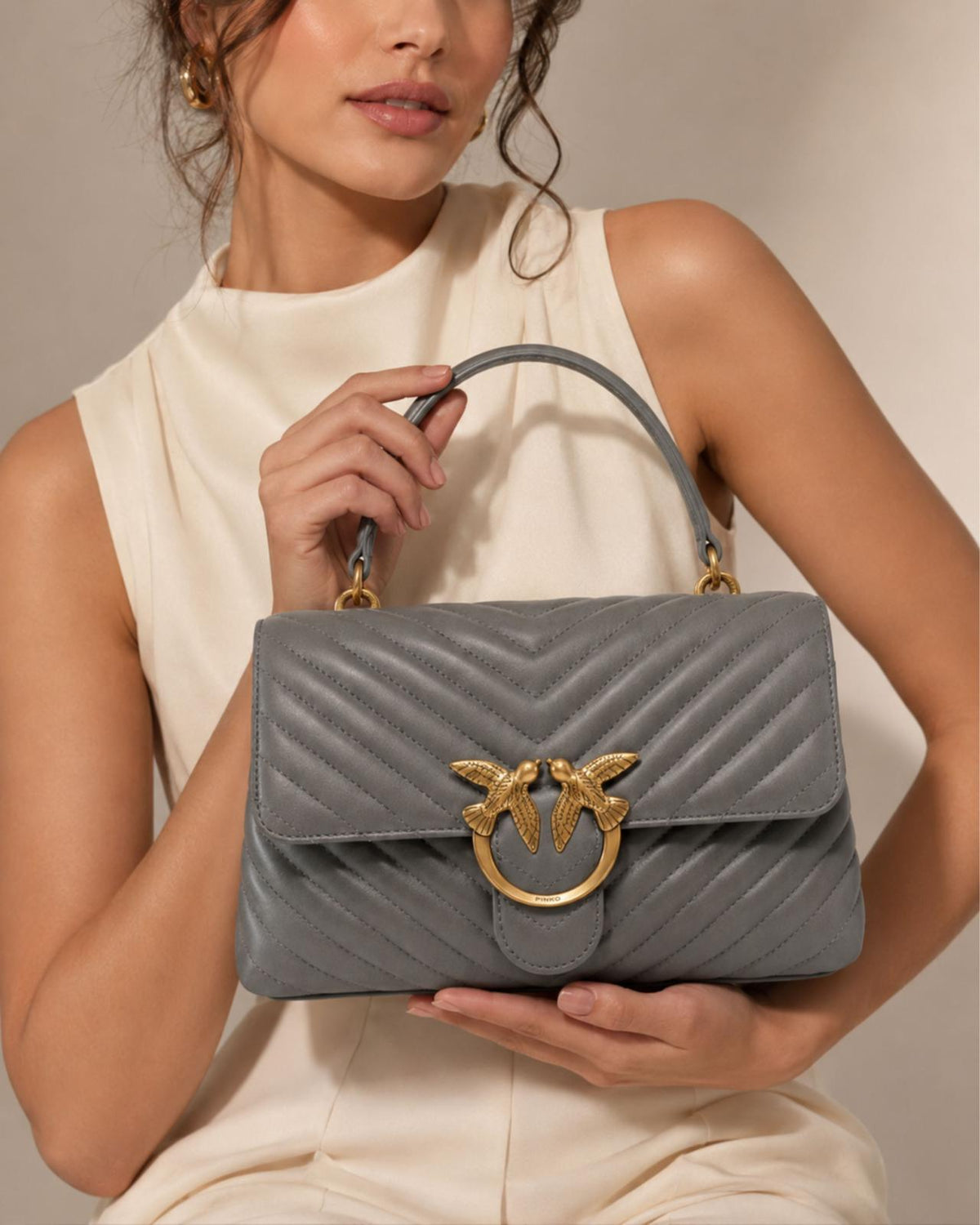 Torebka Lady Love Puff Chevron od PINKO