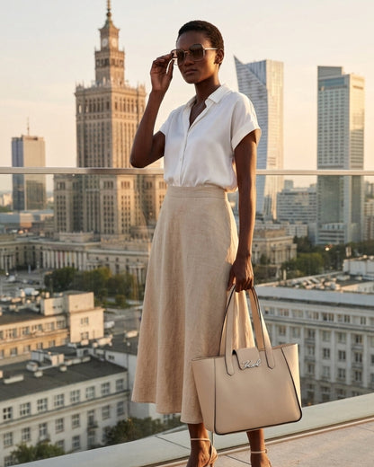Średnia torba TOTE K/SIGNATURE marki Karl Lagerfeld